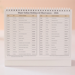 SCONY.G 2026 MINIMALIST DESKTOP PLANNER CALENDAR - 24x18cm